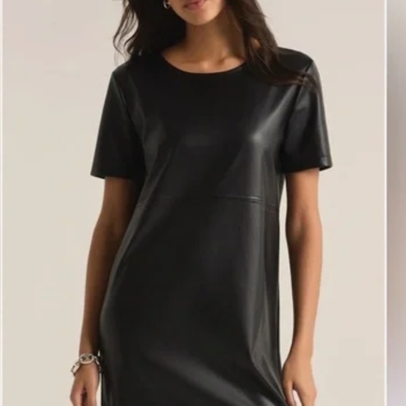Z Supply London Faux Leather Dress, Large - Picture 5 of 15